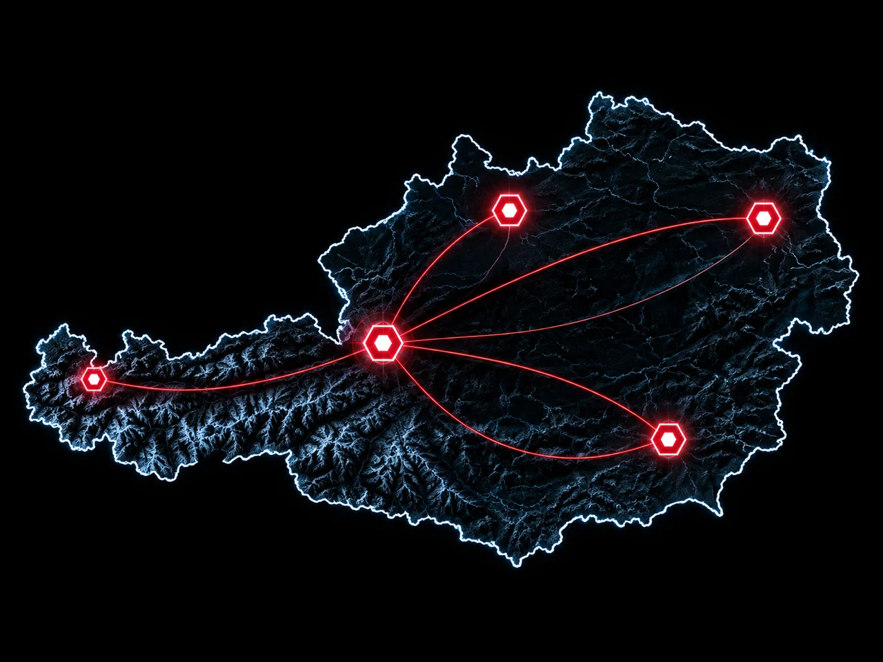 Illustration eines Reparaturnetzwerks in Österreich
